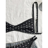 S - XL Polka Dot V Neck Bikini Women Swimwear Female Swimsuit Two-pieces Bikini set High Leg Cut Bather Bathing Suit Swim V8147