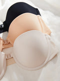 3Pcs/Set Demi Cup Seamless Women's Underwear Set Strapless Push up Bra Female Smooth Underwire Support Bra