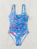 2026 Printed Strappy Swimsuit Women One Piece Floral Swimwear Female Bathers Bathing Swimming Swim Suit Beachwear