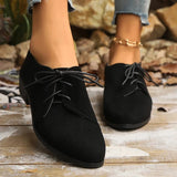 New Patchwork Loepord Pointed Toe Shoes for Women Retro Fax Suede Lacing Pumps Woman Shallow Square Heel Single Shoes Mujer