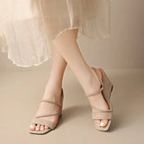 Summer Square Toe Sexy Comfortable Non-slip Wedge Sandals Fashion New  Casual Sandals for Women