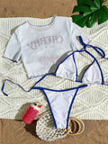 3 Pieces Brazilian Thong Bikinis 2026 Women Trikini Swimwear Female Halter Triangle Swimsuit & Tops Bathing Swimming Swim Suit