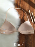 MOYISU French Style Triangle Bra Thin Strap Halter Neck Invisible Front Fastening Elegant Wireless Bralette Sophisticated AB Cup