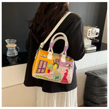 PU New Personality Stylish Shoulder Bags Design Patchwork Zipper 2025 Hot Sale Women's Bags Retro High Quality Women's Bags