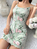 Women's Floral Print Spaghetti Strap Nightgown, Lightweight Sleeveless Cami Sleep Dress, Summer Loungewear for Women