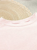 Women Striped Pajama Set 2pcs Short Sleeve Crop Top Elastic Waist Shorts Soft Summer Loungewear Home Sleepwear