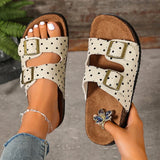 Vinatge Polka-Dot Birken Slippers Women 2026 Fashion Double Buckle Thick Sole Clogs Sandals Woman Plus Size 43 Summer Sandles