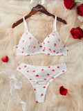 Sexy Alluring Romantic Lace Thin Straps Bra And Briefs Set With Adjustable Back Comfort Underwear For Women Daily Wear