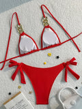 2026 Triangle String Bikinis Women Chain Linked Swimwear Female Sexy Swimsuit Solid Bathers Bathing Swimming Swim Suit Beachwear