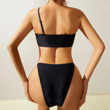 2026 Sexy Bikini Bandeau Women Black Swimwear Swimsuit Metal Decor Bikinis Set Bathing Suit Beach Bikini Female Push Up Biquinis