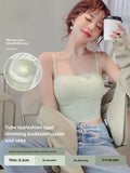 MOYISU Beautiful Back Strap Underwear Women's Big Chest Small Chest Gathering Without Trace Chest Thin Summer Vest Wear Bra
