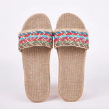 Women Indoor Slippers Home Flax Slides Summer Flat Shoes Woman House Floor Slippers Breathable Lovers Bedroom Shoes SH061202