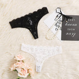 Transparent lace sexy women's thong black and white two pairs of women's underwear invisible underwear bikini A360