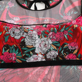 S - XXL 3PCS New Printed Long Sleeve With Pants Sarong Women Swimwear One Piece Swimsuit Female Bather Bathing Suit Swim V7180