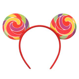 Disney Festival Party Cosplay Mouse Ears Headband 3.3" Ears Glitter Hairband Without Bow For Boys DIY Cartoon Hair Accessories