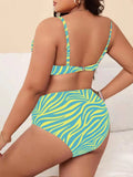 2026 Push Up Bikini Large Plus Size Swimsuit Women High Waist Swimwear Female Printed Bathers Bathing Swimming Swim Suit