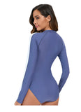Long Sleeved Sun Protection One-piece Sports Swimsuit for Women High Elasticity Slim Zipper Sports Bikini Monokini Surfing Suit