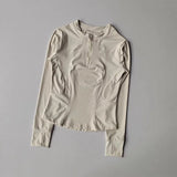 Women's Slim Fit Long Sleeved Yoga Exercise Top Elastic Half Zipper Fitness Suit for Active Wear