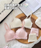 Japanese Anime Lace Bra Set Push Up Wireless Bralette Small Bust Seamless Sexy Triangle Cup Lingerie Set Spring Summer MOYISU