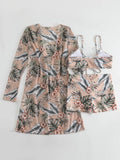 New Sexy 3 Pieces Suit for Women Neck Hanging Bikini Set+Cover-up Swimwear Sunproof Tankini High Waist Shorts Swimsuit Beachwear