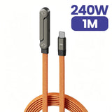 2 in 1 PD240W/65W Type C To Type C Fast Charging Foldable Bracket Cable USB C To USB C Built-in Desktop Holder Wire For iPhone17
