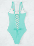 S - XXL Sexy Criss Cross Backless Women Swimwear One Piece Swimsuit Female High Leg Cut Monokini Bather Bathing Suit Swim Lady