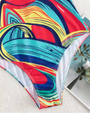 Vigoashely 2025 Sexy Print Strapped Swimwear Women Push UP One Piece Swimsuit Monokini Backless Hollow Summer Bathing Suit