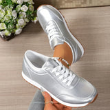 Fashion Gold Silver Platform Sneakers Women Spring Autumn Lace Up Plus Size Casual Sneakers Woman Comfort Non Slip Sport Shoes