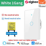 TNCE Tuya US Smart Wall Switch wifi or zigbee 1/2/3/4 Gang Wire Touch Sensor LED Light Button Smart Home voice Alexa Google Home