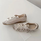2026 Summer Gary Cute Flowers Ballet Flats Shoes Women Black Sweet Casual Sneakers Shoes Trainers Comfy Walk Daily Footwear