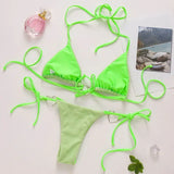 Love Shaped Metal Rings Bikinis Halter Velvet Bikini Women Swimwear Female Swimsuit Two-pieces Bikini Set Bathing Suit Swim Lady