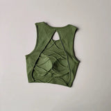 Women's Sexy Threaded Cross Hollow Back Yoga Exercise Fitness Vest Integrated Sports Training Bra Vest for Fitness And Yoga