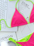 Zebra Print Halter micro Bikini 2025 women Bandeau String Swimsuit Female swimwear Neon Shiny bikini set Leopard Bathing Suit
