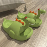 Women Dinosaur Slippers Summer Outdoor Indoor Shoes Soft Sole Non Slip Funny Slides Parent Children Home Floor Footwear
