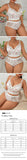 Plus Size Lingerie Set, Sexy Lace Spliced Print Plunge Cami Bra & Panty