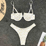2026 Polka Dot Underwired V-Bar Bikini Women Swimsuit Female Swimwear Two Pieces Bikini Set Push Up Bather Bathing Suit Swim