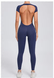 One-piece Yoga Padded Backless Suit Female Rompers Quick Dry Yoga Clothing Workout Bodysuits Scrunch Sports Jumpsuit Women
