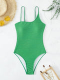 2026 Plain One Shoulder Swimsuit One Piece Solid Swimwear Women Sexy Bathers Bathing Swimming Swim Suit Female Beachwear