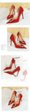 BIGTREE Pumps Elegant Pointed Crystal Buckle Slim High Heel Single Shoes Women Silk Spring/Summer High Heel Pumps Wedding Dress