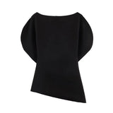 Women's Fashionable Elegant Versatile Puff Sleeve Top Women Boat Neck Puff Sleeve Hem Blouse Solid Color Slim Fit Top ASH4