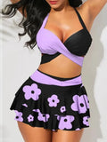 Printed Swimsuit Dress 2026 Push Up Bikini Women High Waist Swimwear Female Padded Bather Bathing Suit Swimming Beachwear Summer