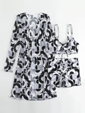 New Sexy 3 Pieces Suit for Women Neck Hanging Bikini Set+Cover-up Swimwear Sunproof Tankini High Waist Shorts Swimsuit Beachwear