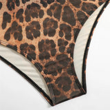 S - XXL With Cover Up Long Sleeve Leopard Printed Women Swimwear One Piece Swimsuit Female Padded Bather Bathing Suit Swim V7353