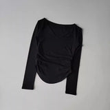 Women's yoga sports long sleeved, autumn and winter high-end slim fit small V-neck sports top fitness long sleeved T-shirt