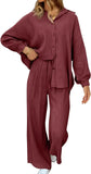 2026 Spring and Summer Casual Suit New Fashion Suit Loose Casual Top Wide Leg Pants Two-piece Set for Women