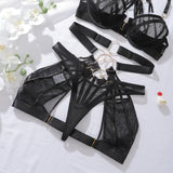 Toucheart Erotic Lingerie Complex Craftsmanship See-through Personalized Body-shaping Sexy Women Underwear Split Four-piece Set