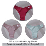 3Pcs/Set Women Cotton Panties Sexy V Waist Briefs T-Back Brazilian Underpants Female M-XL Underwear Girls Breathable Intimates