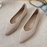 2025 Women Pointed Toe Flats Breathable Fabric Spring Summer Flat Shoes Soft Sole Slip-on Girls Daily Walking Driving Loafers