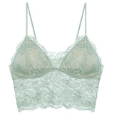 Sexy Backless Bralette French Sheer Mesh Halter Top Wireless Comfortable No Show Anti Nipple Bra & G String Australia Hot MOYISU