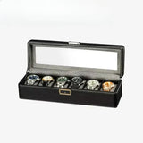 Jewelry Eyewear Organizer Travel-friendly Hard Leather 12-Slot Watch Storage Box with Velvet Watch Case Display Packaging